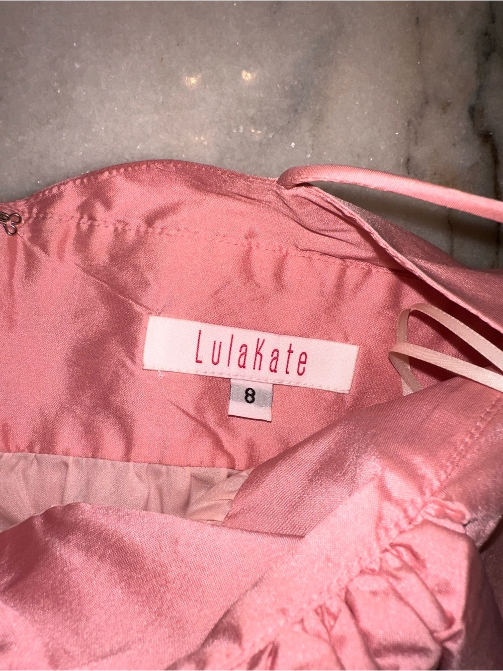 LulaKate Size 8 Plunge Neck Sleeveless Fit & Flare Dress in Pink - Picture 8 of 11